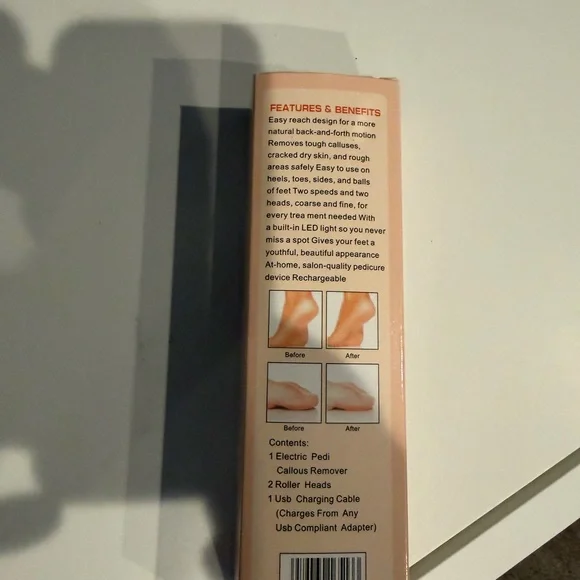 Rechargeable Pedicure Device with LED Light with Fine and Coarse Heads! - Picture 5 of 7